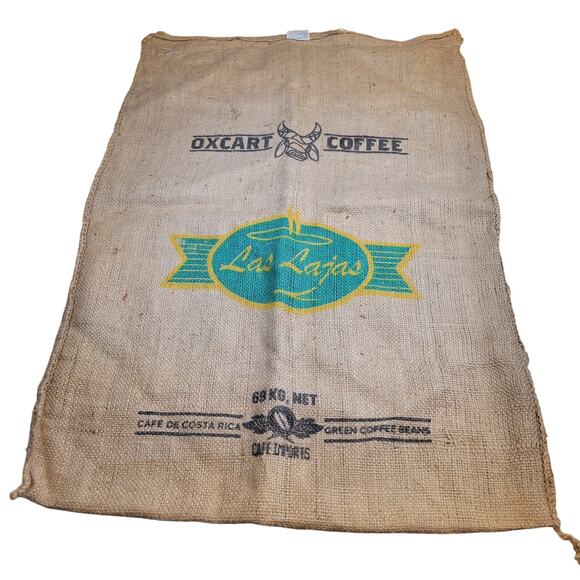 Oxcart Coffee Burlap Sack Las Lajas 40"x29" Costa Rica Green Coffee Bag - Picture 1 of 11